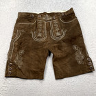 Landhaus Lederhosen Us Size 36 Eu 52 Dark Brown Leather Suede Short C a German