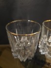 Set Of 2 Vintage Crystal Rocks Glasses With Gold Rim  Italy