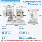 Industrial Sewing Machine Motor  Sewing Machine Servo Motor  Ac110v 750w 1hp  20