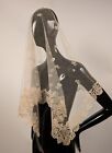 Victorian 19th C Bridal Net Bonnet Veil W Hand Made Honiton Lace For Wedding