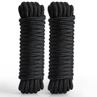 Boat Dock Lines 1 2 X 20ft 2 Pack Double Braided Nylon Mooring Ropes Black 12in