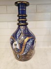 Antique Cobalt Blue  Bohemian czech Art Glass Portrait Decanter