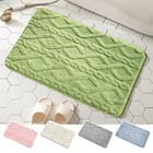 Plush Bathroom Absorbent Floor Mat Anti Slip Carpet Foot Pad Entrance Mat 1x