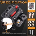 Waterproof Car Circuit Breaker Fuse Reset 30-300 Amp 12v-48v Dc Car Boat Auto