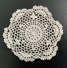 Set Of 3 Vintage 7    Dollies  Hand Crocheted  Antique White Color  Exact Matching