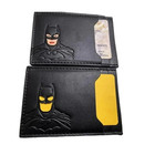 Personalized Leather Bat Wallet  Superhero Mask Card Holder Heroic Id Wallet