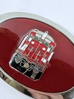 Soo Line Railroad Railway Rail Train Vintage Red Enamel Belt Buckle