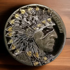 Hobo Nickel Hand-carved Original By J m Tarantula Hobo As Geronimo Medicine Man