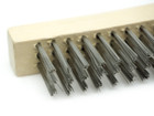 Wire Scratch Brush With Curved Handle - Stainless Steel - 12 Pack