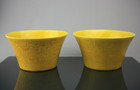 Antique Chinese Pair Of Yellow Guangxu Dragon   Pheonix Bowls With Ming Hongzhi