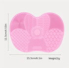 1pc Silicone Makeup Brush Cleaner Pad Apple Shape With Suction Cup Tool - New