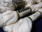 Vtg White Crochet Thread Lot Daisy  s 35  45    29 Whites   13 Wrapped Balls