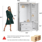 Freestanding Wardrobe Closet 70 6  H  Tall Armoire Wardrobe Closet 3 Doors With