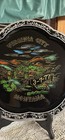 Vintage 1960-70s Virginia City Montana Black Lacquer Plastic Souvenir Tray Japan