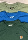 Carhartt Lot 3 Short Sleeve T-shirts  Loose Fit Men   s Medium Blue green sage