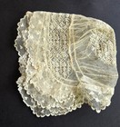 Early 19th C Embroidered Net Lace Child   s Bonnet W Ruffle Edge