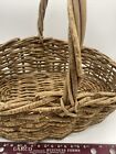 Vintage Delicate Hand Woven Oval Flower  Harvest Basket With Handle 15 x10   x6   
