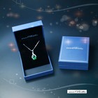 Sterling Silver Pear Simulated Emerald Necklace Pendant Jewelry Gift For Women
