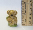 Wade Whimsies Of England Tan Koala   Green Branch Ceramic Figurine
