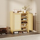 41 Rattan Shoe Cabinet With Doors Adjustable Shelves For Entryway Hallway