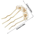 Pearl Flower Hair Clips For Women U-shaped French Hair Pin Flower Hairclips Gold