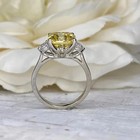6 57 Ct Natural Yellow Sapphire Diamonds Wedding Ring Solid 14k White Gold Al Sz