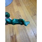 Vtg Small Green Ceramic Elf Figurine Pixie Japan Reclining Holiday Christmas