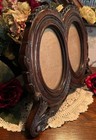 Vintage Alfred   s Dbl Oval Picture Frame  Mahogany Wood W victorian Carved Design