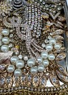 Broken Clear Rhinestone Gold Tone Jewelry Lot Craft Upcycle Repair Repurpose Lb