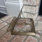 Vtg Solid Brass Stand Book Music Bible Cookbook Holder Adjustable Folding Rack