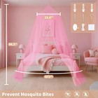 Pink Bed Canopy For Girls kids Princess Round Dome Bed Curtain  Dreamy Mosquito