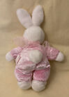 Russ Berrie White   Pink Bunny Rabbit Stuffed Animal Beanbag Plush 7    4231