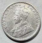 1916 British India 2 Annas  Silver Vf Cleaned