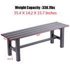 Tecspace 4 Sizes Black Aluminum Outdoor Bench For Park Garden Patio Lounge