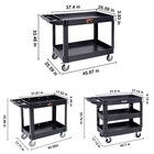 Utility Service Cart Rolling Cart 2 3 Shelf 550lbs With 360   Swivel Wheels