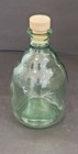 Vintage Green Glass Beehive Jar   Bottle   Decanter W Plastic Cork     Euc