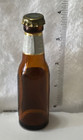 Vintage Miniature 4 25  Pabst Blue Ribbon Glass Beer Bottle W cap   Labels