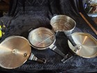 Lot Of 2 Vtg Fissler Pressure Cookers Vitavit 2 5 L   4qt With Inserts Germany