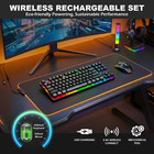 Wireless Gaming Keyboard And Mouse Combo  Led Backlit Rechargeable Battery