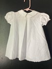 Vtg White Hand Embroidered Bird   Flower Baby Dress Peter Pan Collar Heirloom