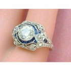 Vintage Style 2 Ct Lab Crated Diamond Halo Art Deco Engagement 14k Gold Fn Rings
