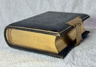 Antique 1860   s Civil War Era Leather Bound Brass Clasp Cdv Photo Album 24 Pages