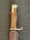 Original Wwi Ww1 German Mauser 1871 98 Bayonet With Leather Scabbard Carl Kaiser
