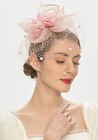 Women s Blush Pink Tea Party Fascinator Flower Mesh Veil Kentucky Derby Hat