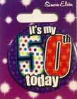 Small Metal Birthday Badge With Safety Pin  50th Or 60th Birthday  Brand New