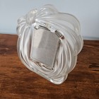 Vintage 80s Mikasa Frosted Glass Bow Ribbon Picture Frame Tabletop Decor