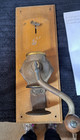 Antique Cast Iron Wall-mount Coffee Grinder With Wooden Backplate