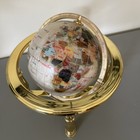 Rotating Gemstone Globe On Stand With Compass  Mother-of-pearl   Semi  Precious 
