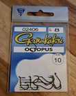 Gamakatsu 02406 Size 8 Octopus Fishing Hooks X 10 Packs 100 Hooks Total 
