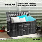 Products Outdoor Backyard Patio Storage Deck Box  71 Gallon  Gray  open Box 